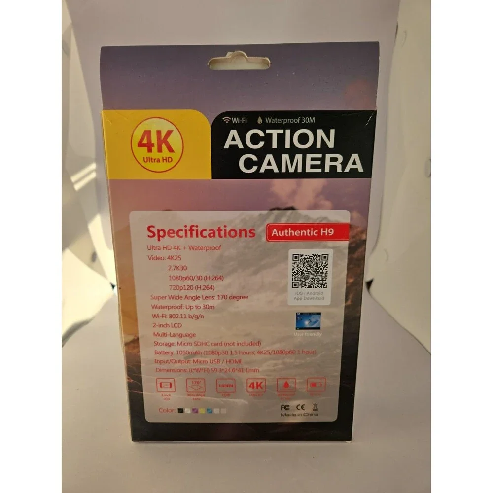 Authentic H9 4K Ultra HD Action Camera in yellow Brand New